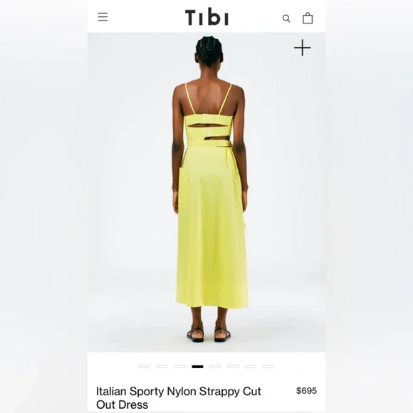 Tibi Italian Sporty Nylon Strappy Cut Out Dress - Picture 2 of 2